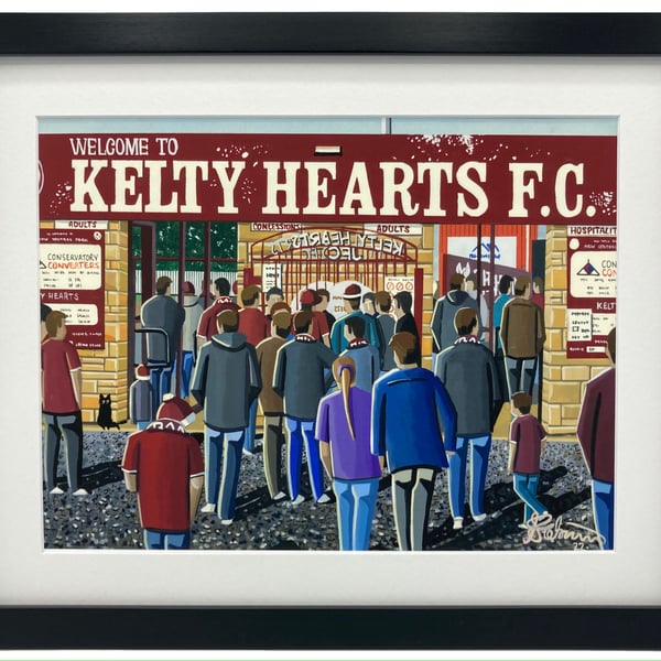 Kelty Hearts F,C, Central Park Stadium. Quality Framed, Football Art Print