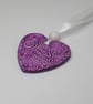 Clay heart, purple hanging decoration, Birthday or anniversary gift for her - Image 4
