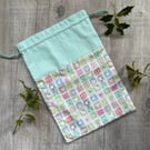 Twelve Days of Christmas Lined Drawstring Bag 