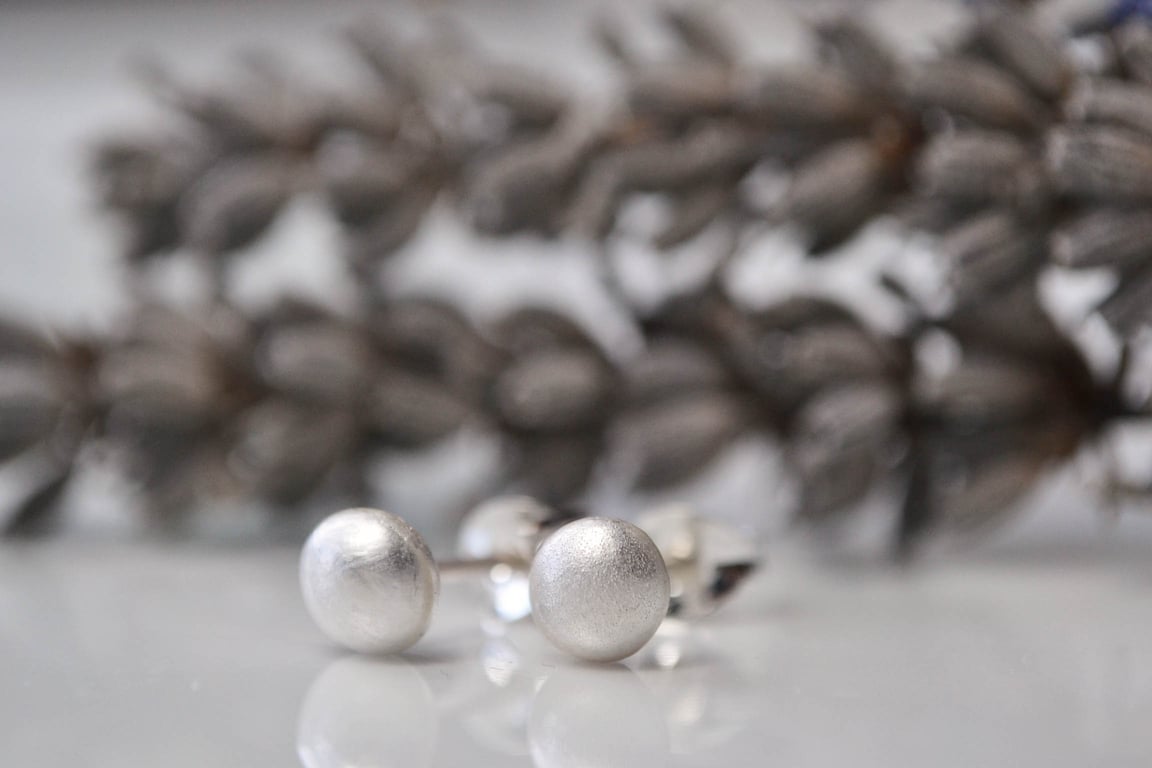 Silver bubble stud earrings
