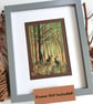 Hares in an Autumn Forest Landscape, small original drawing, wall art - Image 5