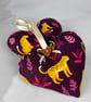 Handmade leopard cats hanging fabric hearts set of 2 - Image 9