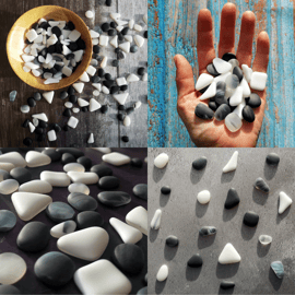 Tumbled Frosted Glass - Mixed Amounts - Black, White & Clear Mix - Sea Glass