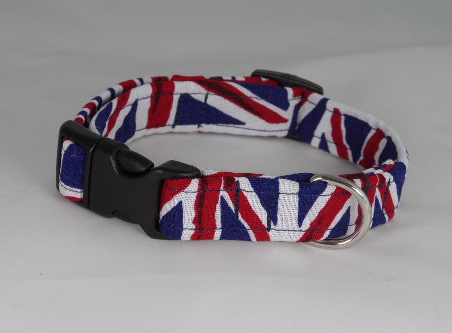 Handmade Summer Fabric Dog Collar - Union Jack