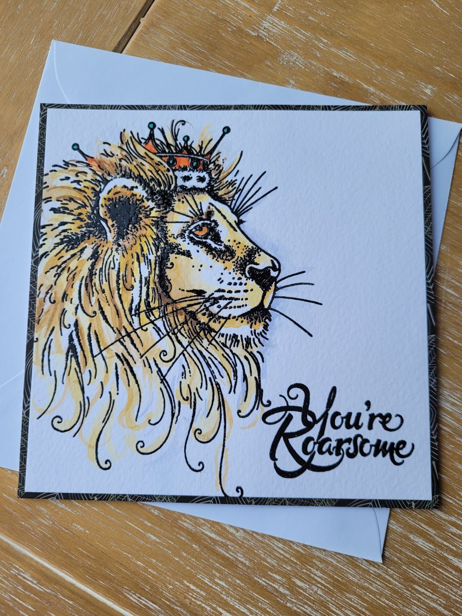  Birthday, Anniversary, Thank You Card featuring a lion 