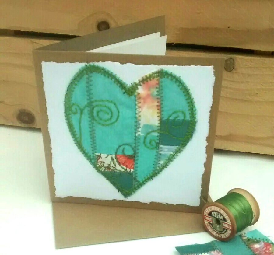 Wedding Anniversary Card, Cotton Heart, 2nd Anniversary