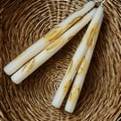 Tapper candle, ivory and gold