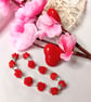 Roses of Cinnabar & Moonstone Bracelet