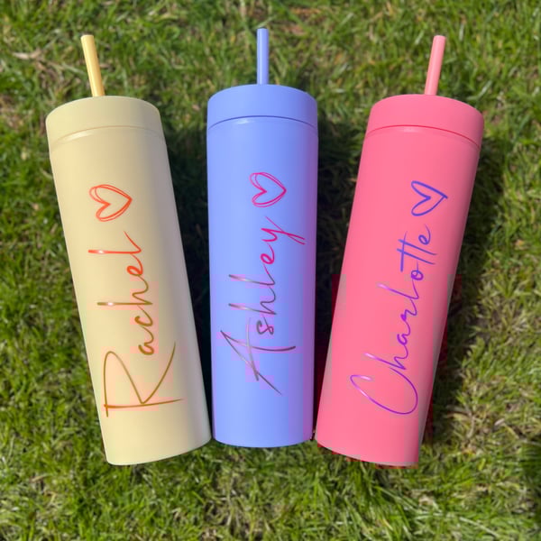 Personalised double wall matt tumbler