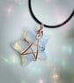 Star necklace opalite Rose Gold wire wrapped someone special gift for her birthd