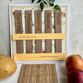 Vegetable Plant Markers Gardeners Gift and Card. Gift for gardener.