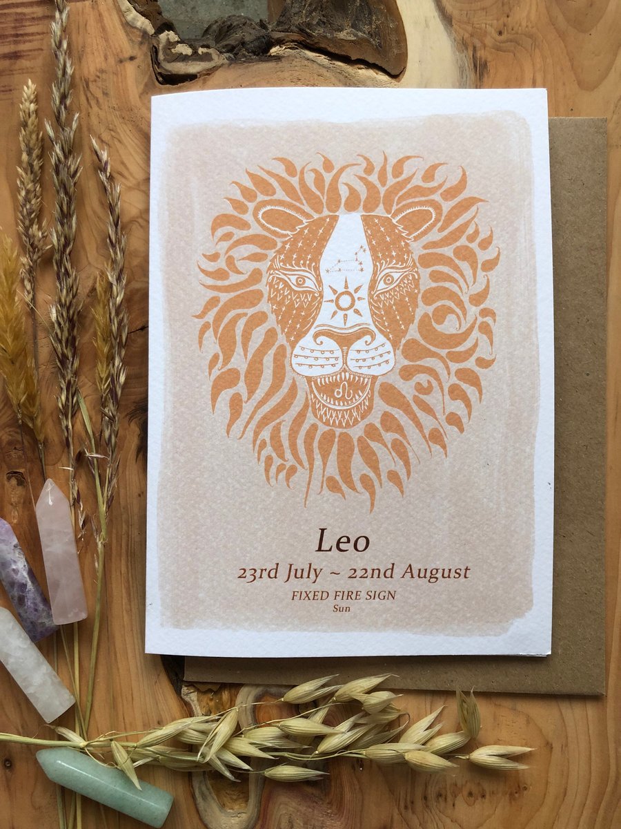 Zodiac Card - Astrology Card - Leo - Birthday card - Leo Sun sign