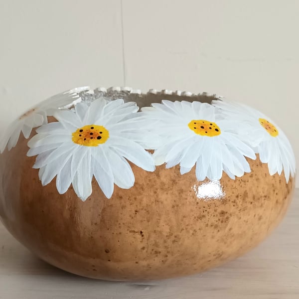 Decorative Daisy Gourd Bowl