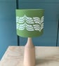 Handmade 20cm Leaf Print Lampshade - Moss Green - British Made 