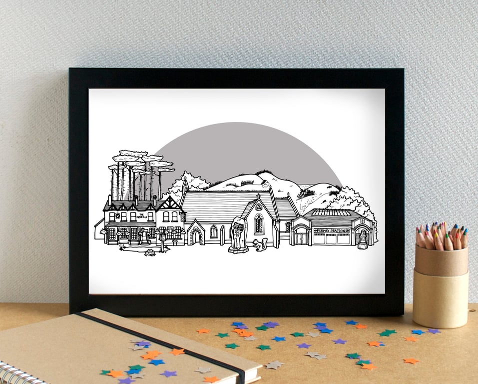 Formby Merseyside Skyline Art Print