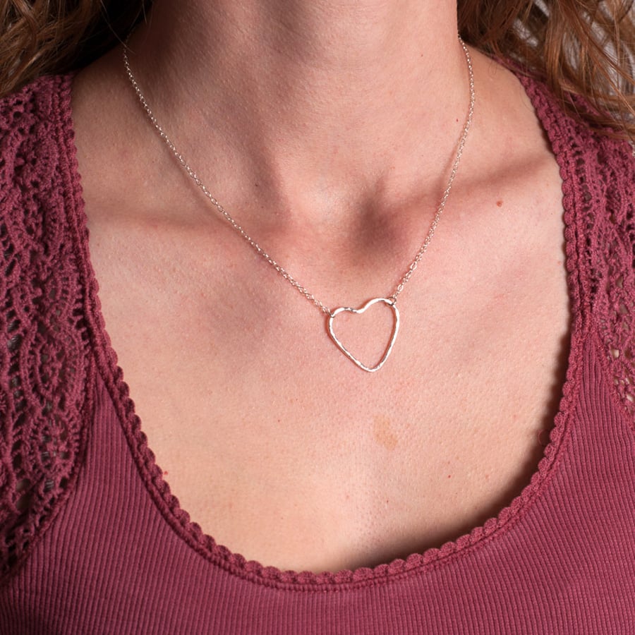 Silver Open Heart necklace