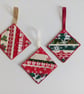 Christmas decorations, Handmade,  patchwork, tree decorations - Image 1