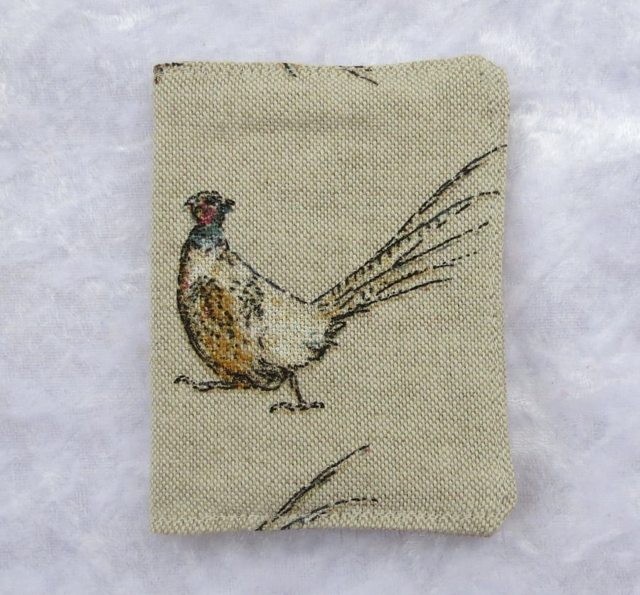 Bus Pass cover, ticket sleeve, pheasant