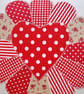 Appliqué & Embroidered Feature Cushion: Red Dresden 33cm (17") - Image 3