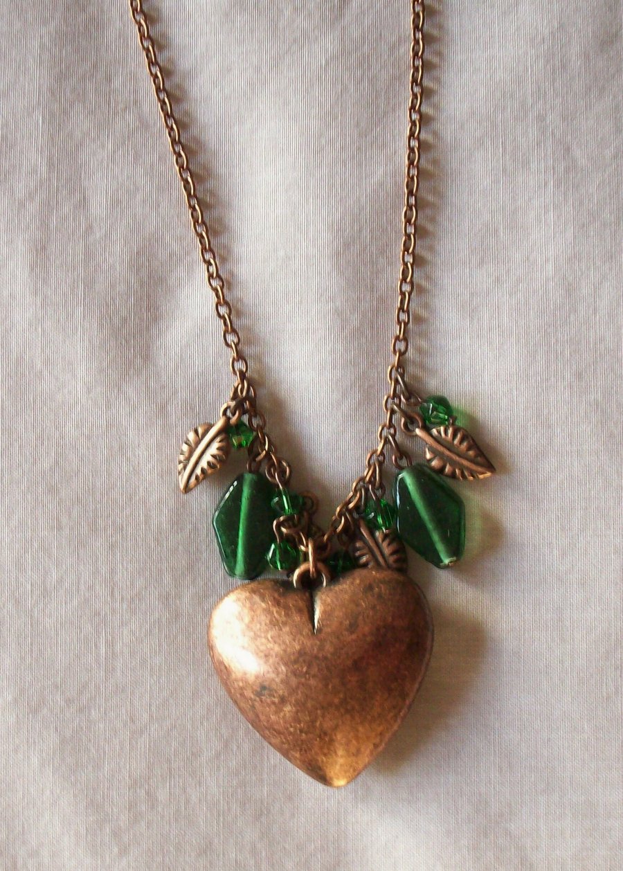 Copper heart necklace