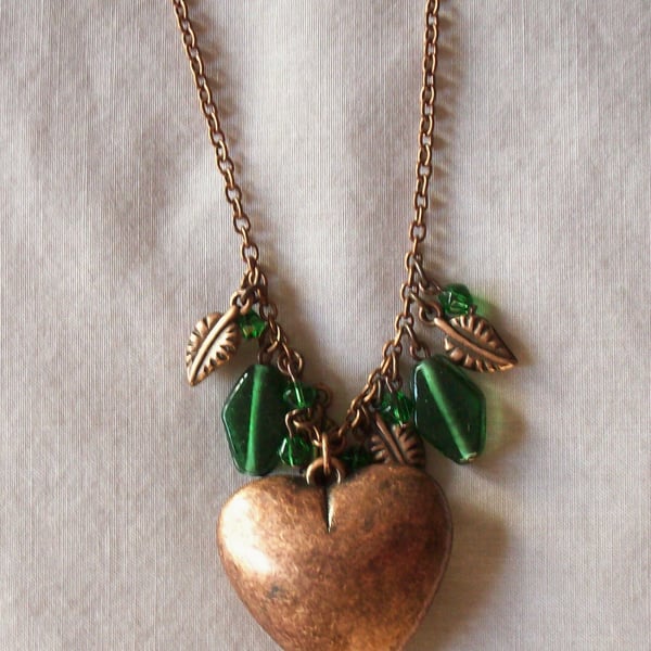 Copper heart necklace