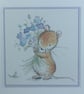 Cute birthday card - mouse with bouquet - Image 2