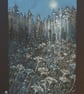 Moonlit Night Flower Meadow, original landscape art, wall art, floral landscape - Image 5