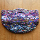 Colourful crocheted bucket bag with handles