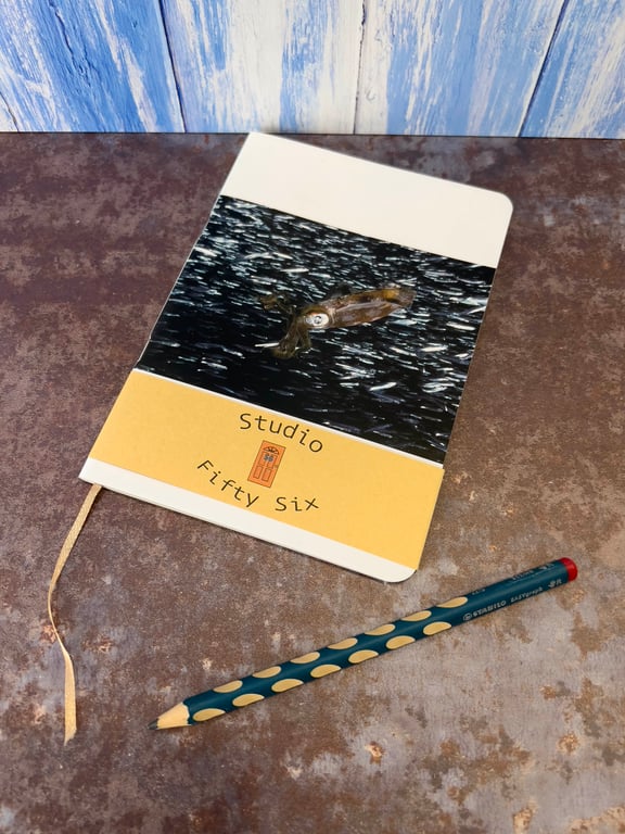 Notebook, Marine themed, A5 (ish), made from up-cycled and recycled materials.