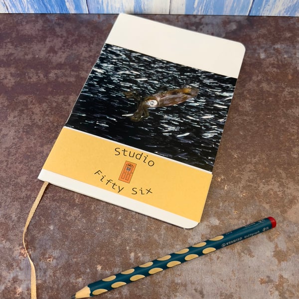 Notebook, Marine themed, A5 (ish), made from up-cycled and recycled materials.