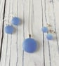 Lavender frosted glass pendant with chain - Image 4