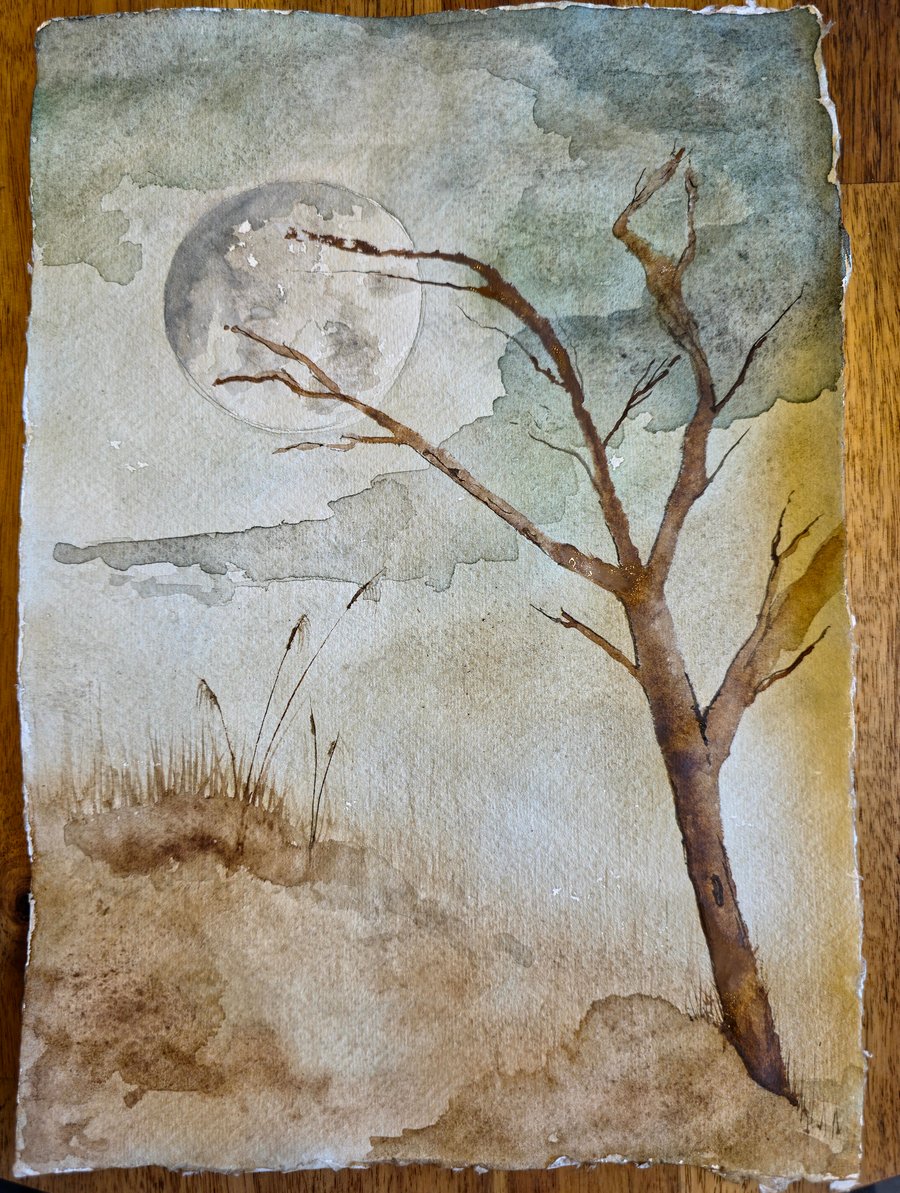 Original Watercolour: Wolf Moon 2026