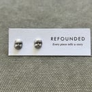 Frozen Charlotte Doll Face Silver Stud Earrings