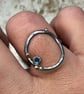 Topaz Rock Pool Ring, circle ring, hammered ring, gift for her, oxidised ring,  - Image 10