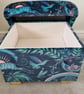 Storage Footstool Emma Shipley Amazon Pink Fabric Pouffe Botanical Birds Green  - Image 7