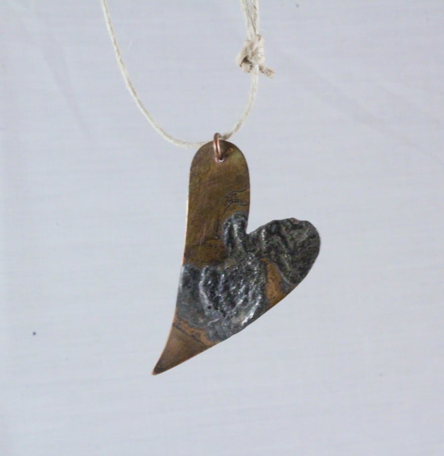 Heart Abstract Copper Pendant