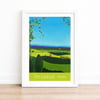 Lookout, Boxhill travel poster print by Susie West