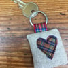 Tartan sparkle linen & lavender keyring