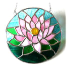 Waterlily Suncatcher Stained Glass 013 Pink