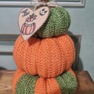 New Large Hand Crafted Corochet Pumpkin Stack 