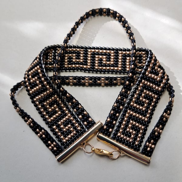 Greek style 3 strand beaded bracelet