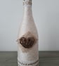 Handmade Upcycled Wine Bottle Ornament, Rustic Neutral Home Decor, Gift Idea