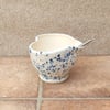 Batter or pouring bowl ceramic pottery ceramics with a whisk heart handthrown