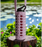 Hand Crochet Water Bottle Holder Crossbody Water Bottle Carrier - Light Pink