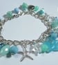 Blues, Greens & Silver Seashell Charm Bracelet  - Image 5