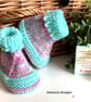 Baby Girl's Hand Knitted Cardigan, Dress & Booties with Merino wool 0-6 mths - Image 8