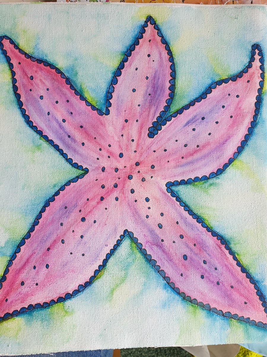 Pink starfish original watercolour