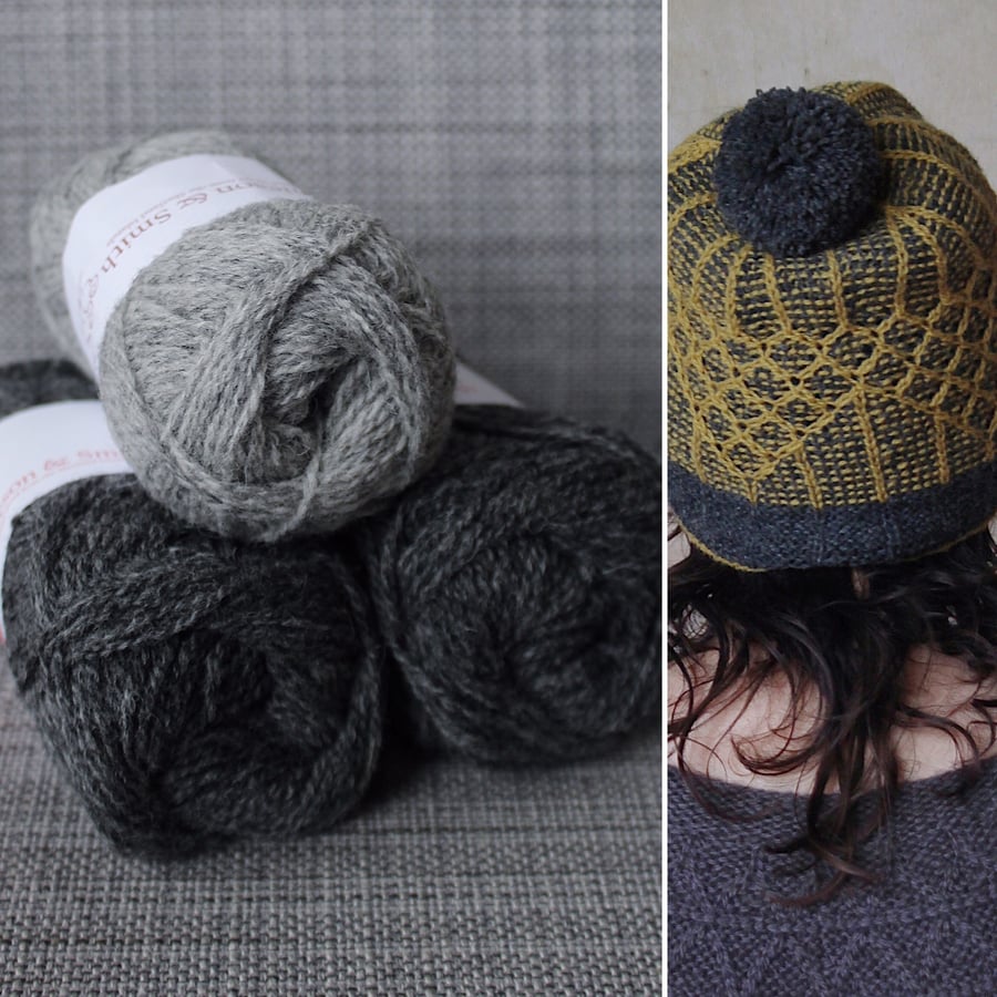 Soft-Hearted Hat Kit (Light Grey & Dark Grey)
