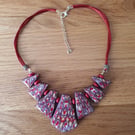 Unique Cleopatra Choker Style Statement Necklace in Red, Purple and Yellow
