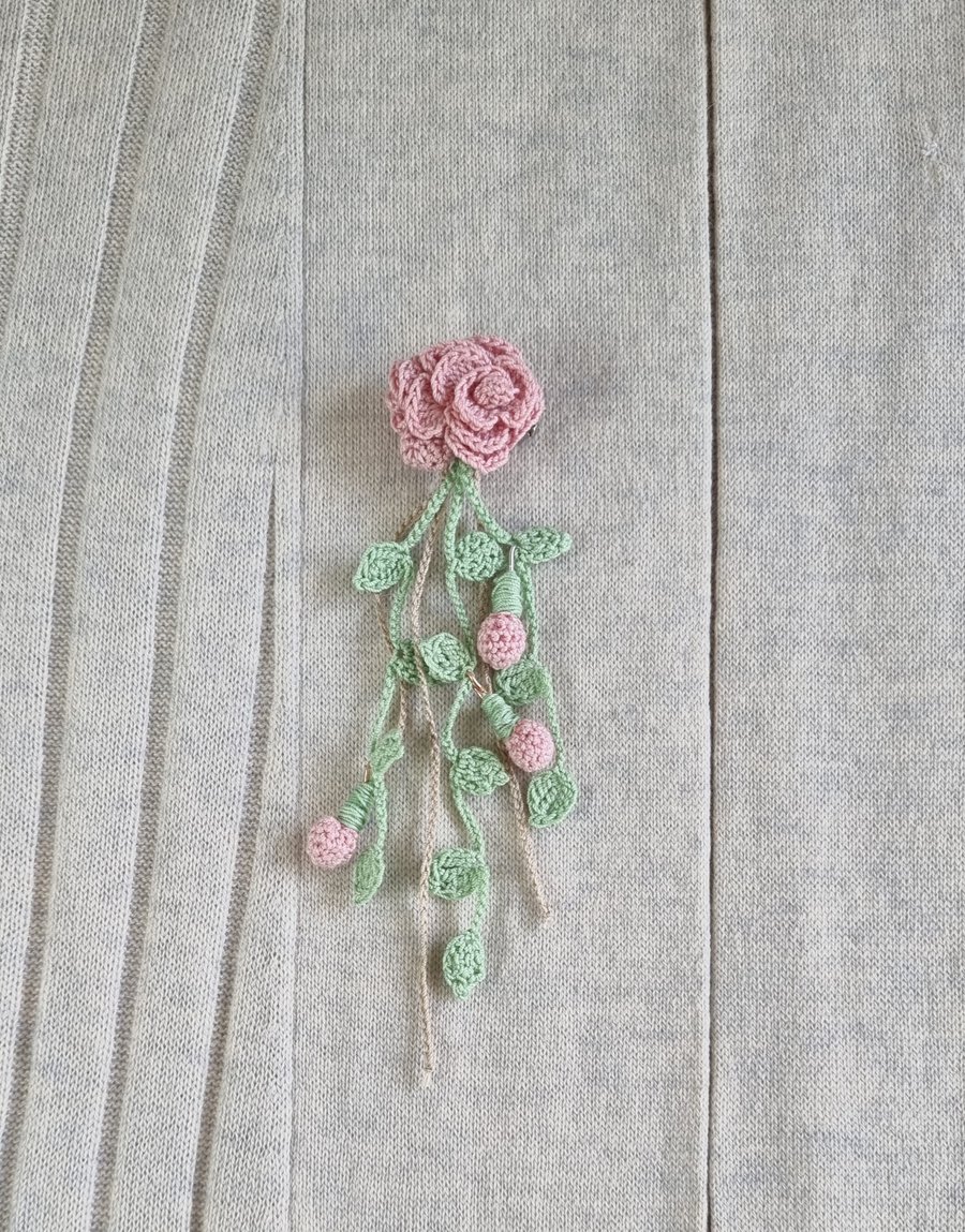 climbing rose brooch
